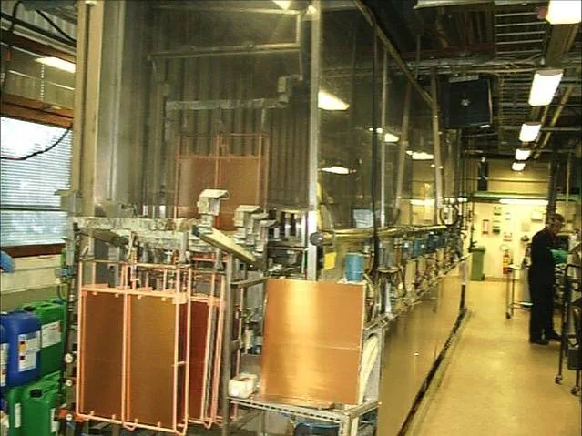 Plating line with copper panels
